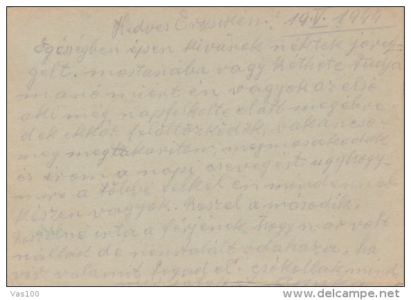 PRIVATE POSTCARD, SENT FROM HUNGARY TO ROMANIA, 1944 - Lettres & Documents