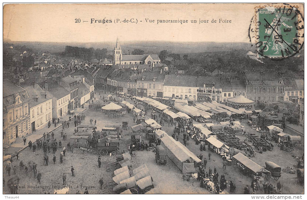 ¤¤  -  20   -   FRUGES   -  Vue Panoramique Un Jour De Foire  -  Marché  -  Manège , Fête Forraine   -  ¤¤ - Fruges