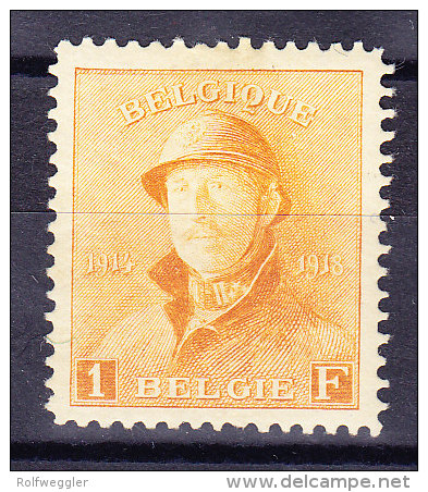 Belgien - 1919 -  Mi# 155 * - 1 Fr. Orange - Autres & Non Classés