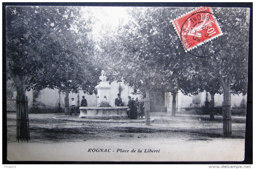 Cachet  GARE DE ROGNAC  N° 1028  --  Sur Type 84  --  BOUCHES DU RHONE  --  1912  --  LAC  --  INDICE 8 - Poste Ferroviaire