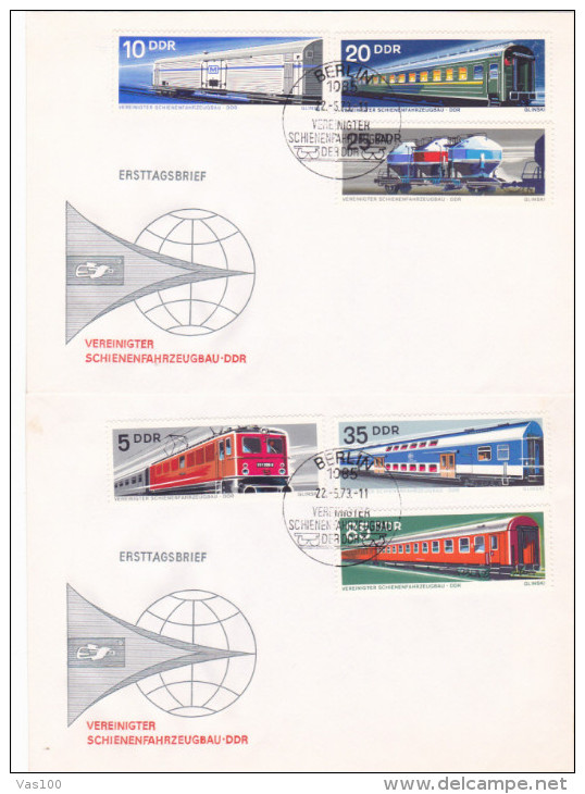 TRAINS, 2X COVERS FDC,1973. GERMANY - Sonstige & Ohne Zuordnung