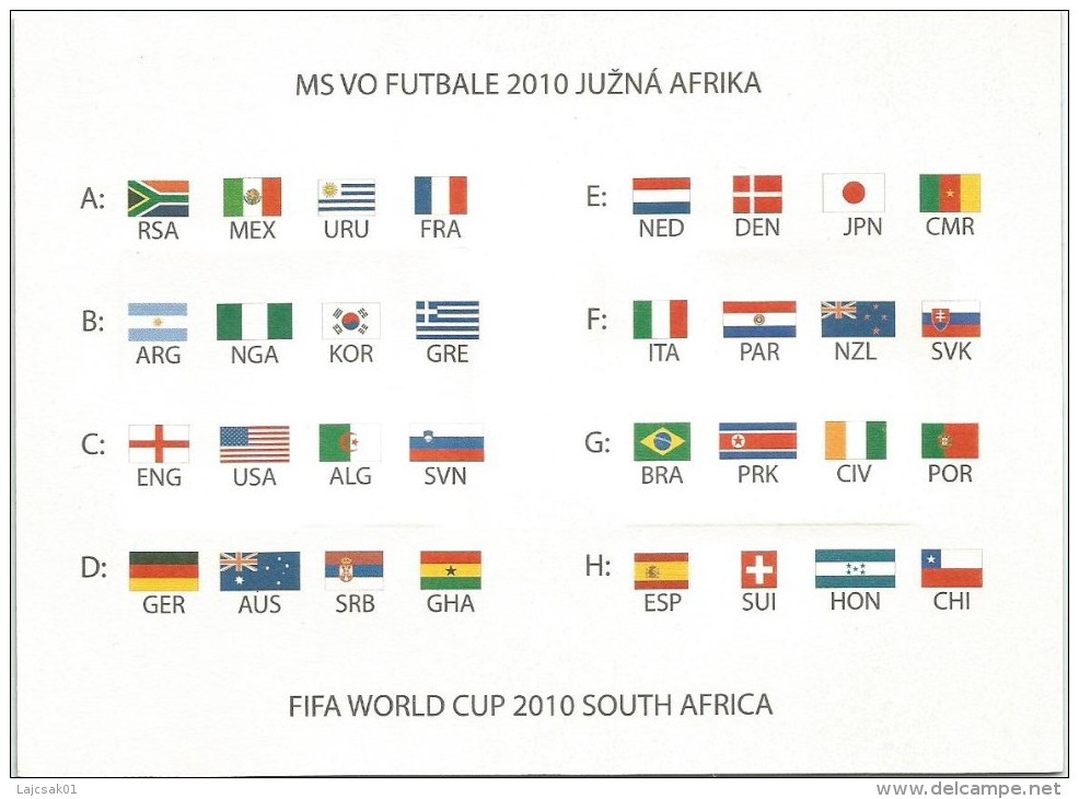 Slovakia 2010. FIFA WORLD CUP South Africa 3D  Sheet MNH - Ungebraucht