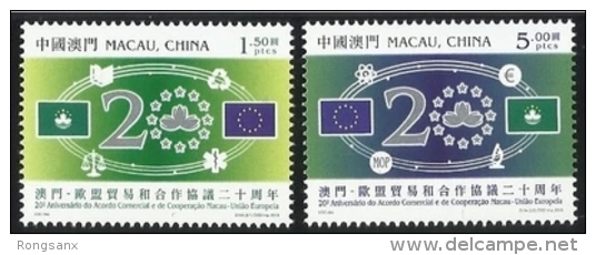 2013 MACAO/MACAU EURO COOP 20 YEARS 2V - Unused Stamps
