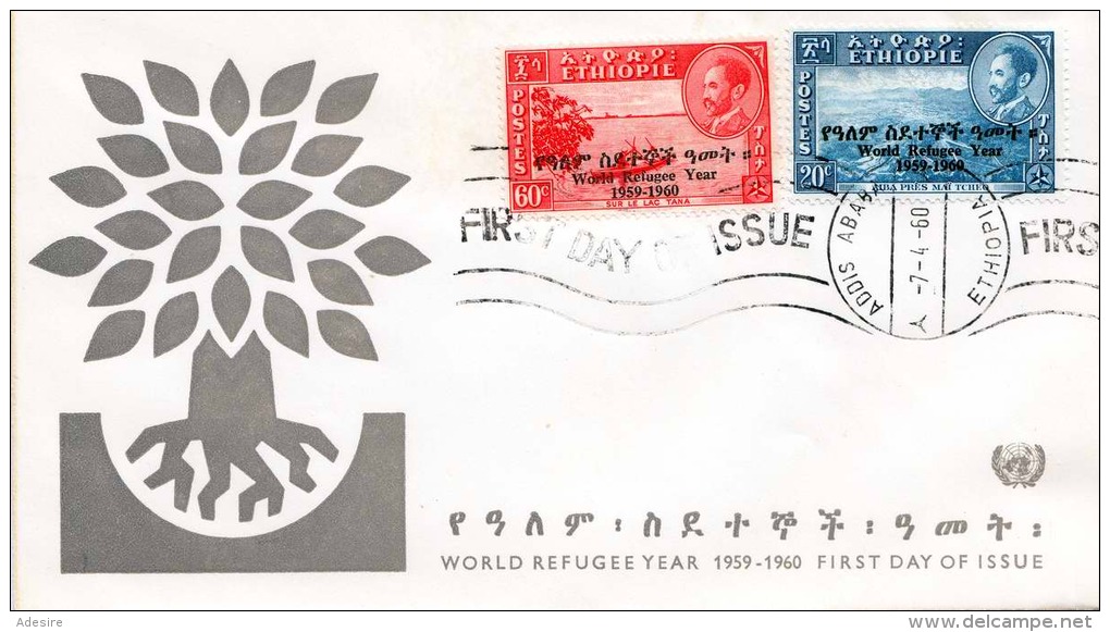 ETHIOPIE 1960 - 20 +60c Marken Mit Überdruck Auf Brief Mit FDC Stempel 1960 - Äthiopien