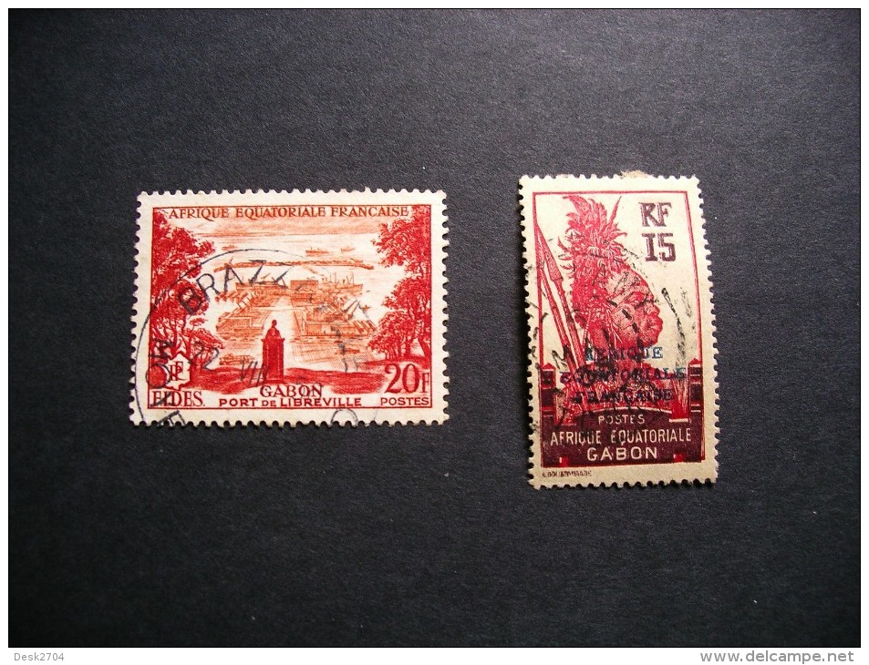 Afrique Occidentale Française Gabon - 2 Timbres (°) - Used Stamps