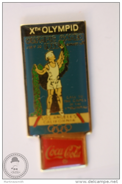 Los Angeles California 1932, X Olympiad - Olympic Games - Coca Cola Pin Badge #PLS - Coca-Cola