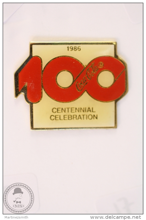 Vintage/ Retro Coca Cola Coke Advertising 1986, 100 Centenal Celebration - Wilson Marketing 1985 - Pin Badge #PLS - Coca-Cola