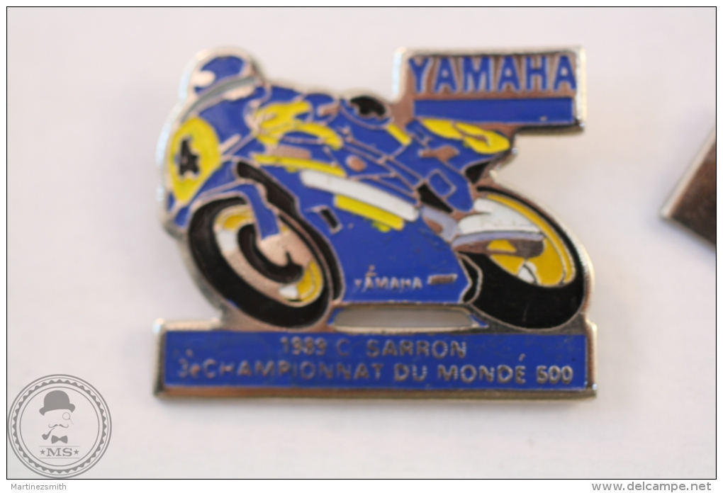 Yamaha Racing Motorcycle 1989 C. Sarron 3e Championnat Du Monde 500 - Pin Badge #PLS - Motos