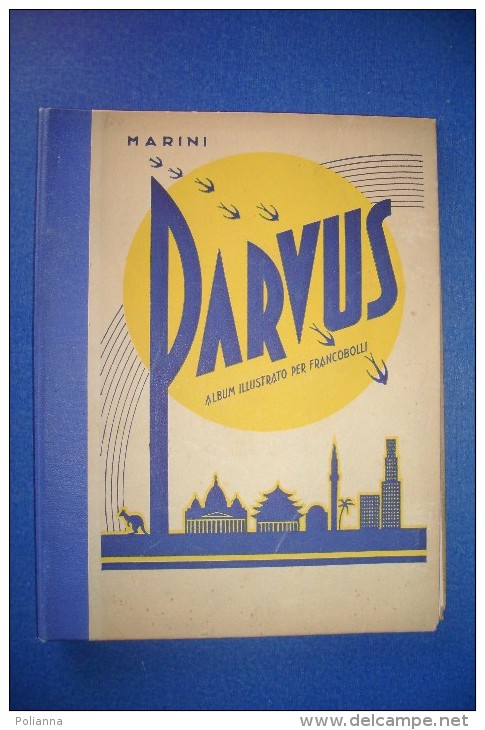 PFW/21 ALBUM ILLUSTRATO PER FRANCOBOLLI PARVUS Ediz. MARINI 1950 - Binders With Pages