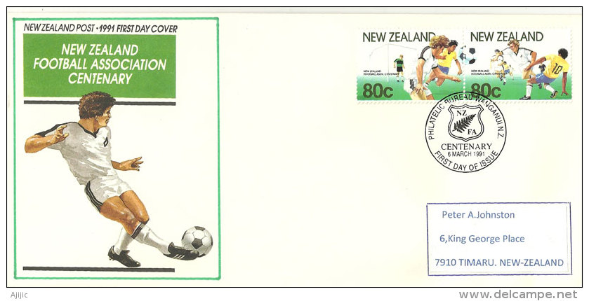 Nouvelle-Zélande.Centenai Re Du N-Z Football Association . Beau FDC Adressé à Timaru (N-Z) Yv. 1102/03 - FDC