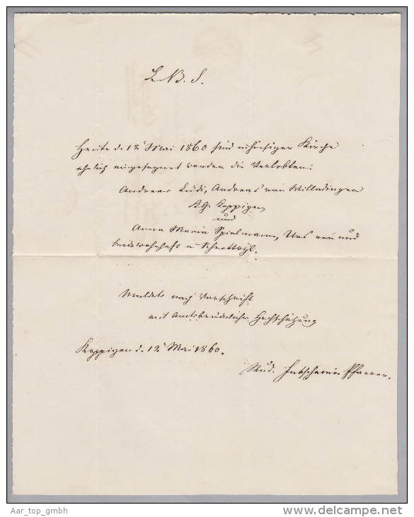 Heimat BE Oeschberg 1860-05-14 Langstempel Auf Amtlich-Brief Nach Oberwyl - Briefe U. Dokumente