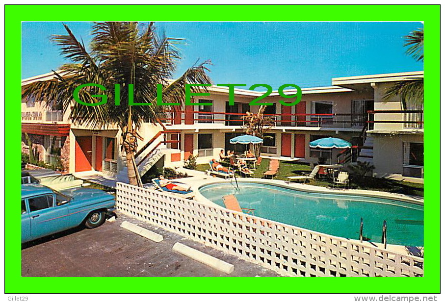 FORT LAUDERDALE, FL - SILVER SWAN RESORT MOTEL - ANIMATED WITH OLD CARS - - Fort Lauderdale