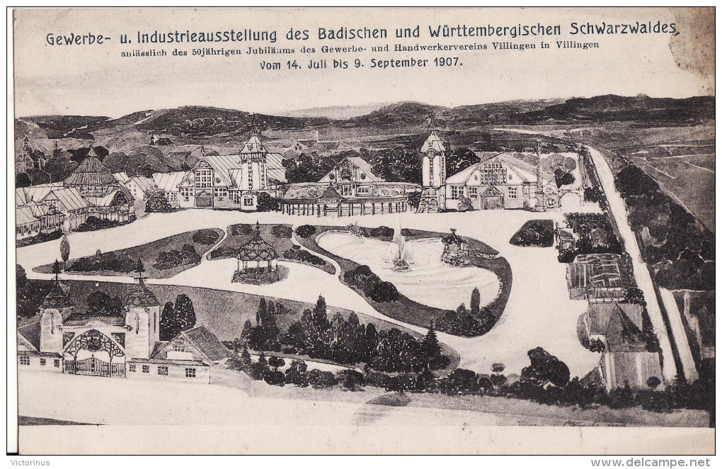 VILLINGEN - Gewerbe  - Und. Industrieausstellung Des Badischen And Württembergischen Schwarzwaldes - 1907 - Villingen - Schwenningen