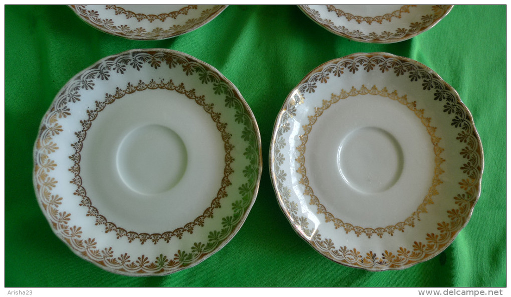 Vintage German pottery Germany WINTERLING MARKTLEUTHEN Bavaria 4 pcs. of saucer gold trim