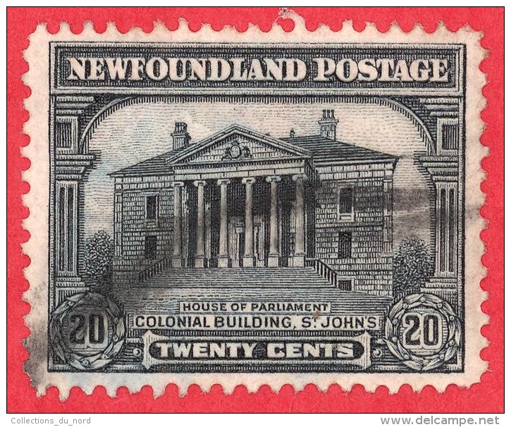 Newfoundland # 157 - 20 Cents - O - Dated 1928 - Colonial Building. St- John's /  Bâtiment Colonial, St-John's - 1908-1947