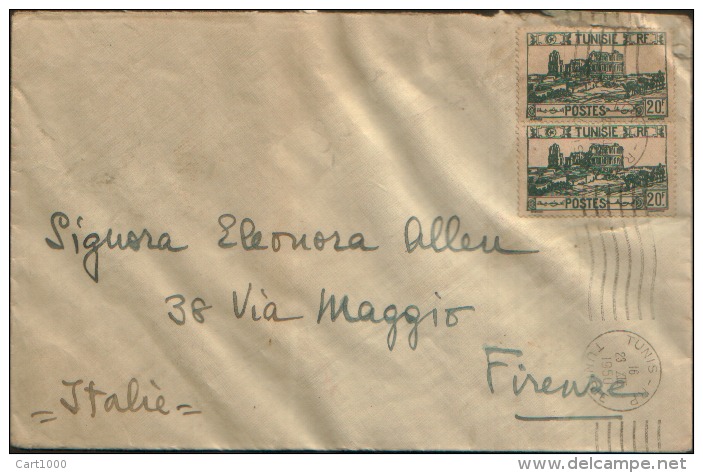 1950 TUNIS TUNISIE X FIRENZE - Covers & Documents