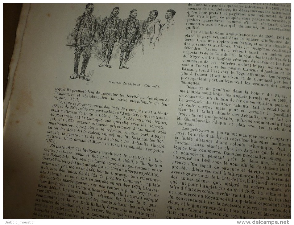 1896: Bibliophilie moderne; Expédition contre les Achantis; L' esclavage et les traites; Maison des fétiches à Coumassi