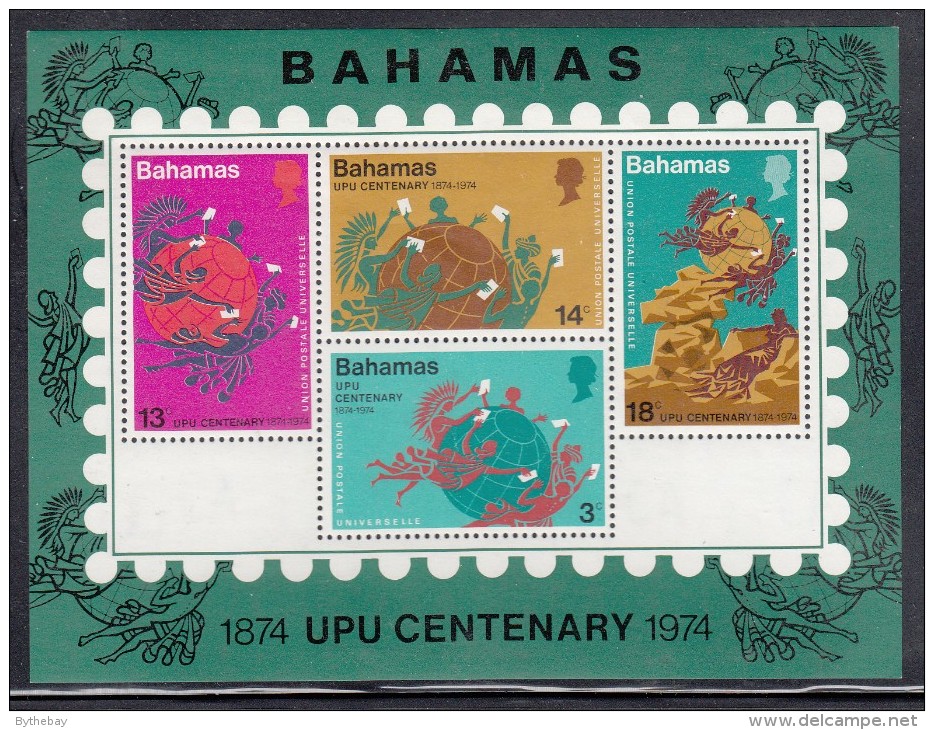 Bahamas MNH Scott #361a Souvenir Sheet Of 4 Different UPU Emblems - 100th Anniversary Of UPU - Bahamas (1973-...)