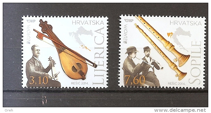 CROATIA 2014  EUROPA CEPT,MUSIC INSTRUMENTS,MNH - 2014