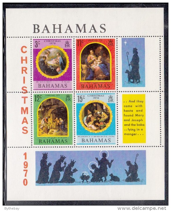 Bahamas MH Scott #312a Souvenir Sheet Of 4 Plus Labels Christmas - 1963-1973 Autonomie Interne