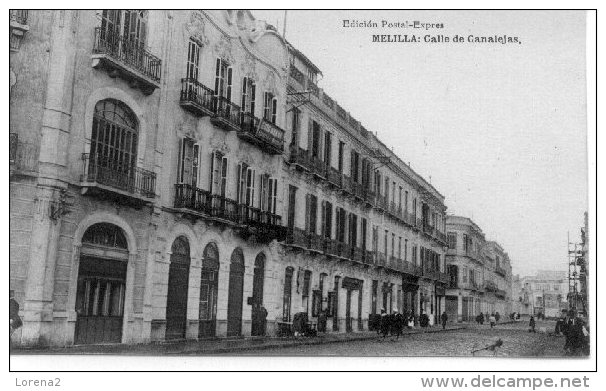 7-1255. Postal Melilla. Calle De Canalejas - Melilla