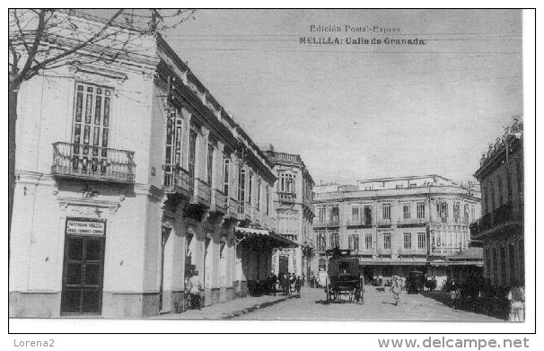 7-1256. Postal Melilla. Calle De Granada - Melilla
