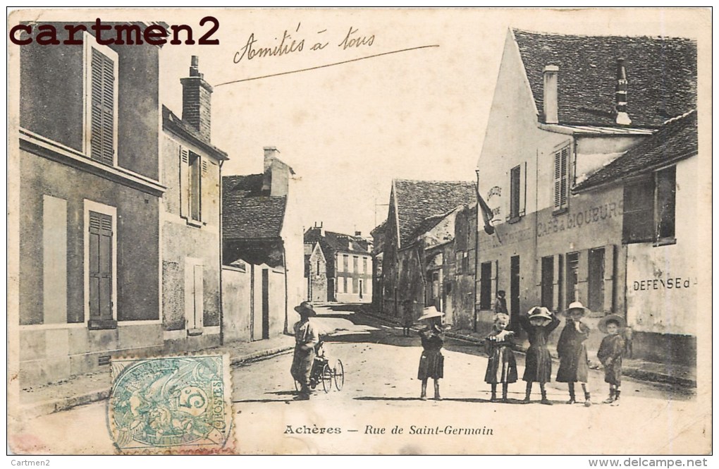 ACHERES RUE DE SAINT-GERMAIN ANIMEE 78 - Acheres