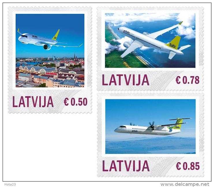 Latvia 2014  Modern Aviation Innovative Airlines : Bombardier Q400 ;  Bombardier Cseries 300 - MNH - Lettonie