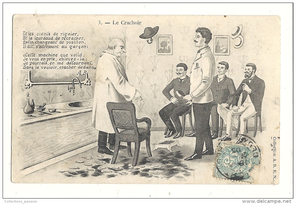 Cp, Humour, Le Crachoir, Voyagée 1905 ? - Humor