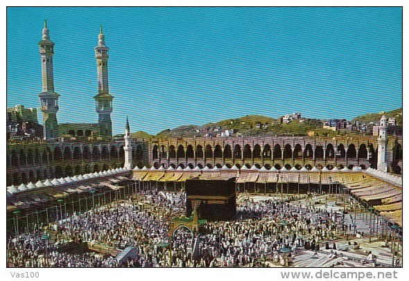 CPA MECCA- PILGRIMS AROUND THE HOLY KAABA - Arabia Saudita