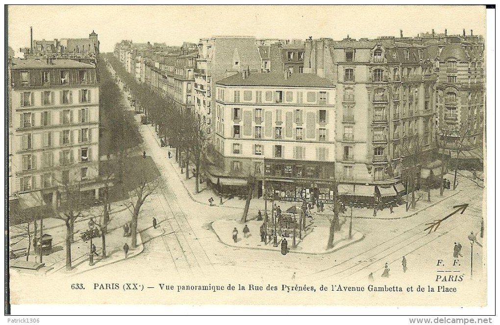 CPA  PARIS, Vue Panoramique De La Rue Des Pyrénées Et De L'Avenue Gambetta  10016 - District 20