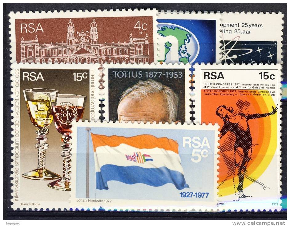 #RSA 1977. Complete Commemorative Year-set. Michel 509-11 + 533-36. MNH(**) - Annate Complete