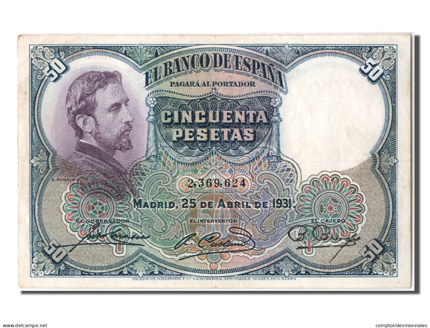 Billet, Espagne, 50 Pesetas, 1931, 1931-04-25, SUP - 50 Pesetas