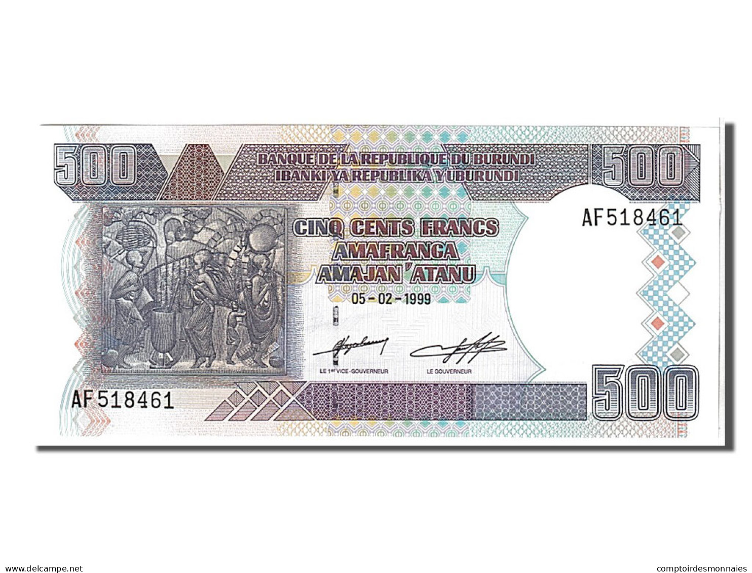 Billet, Burundi, 500 Francs, 1999, KM:38b, NEUF - Burundi