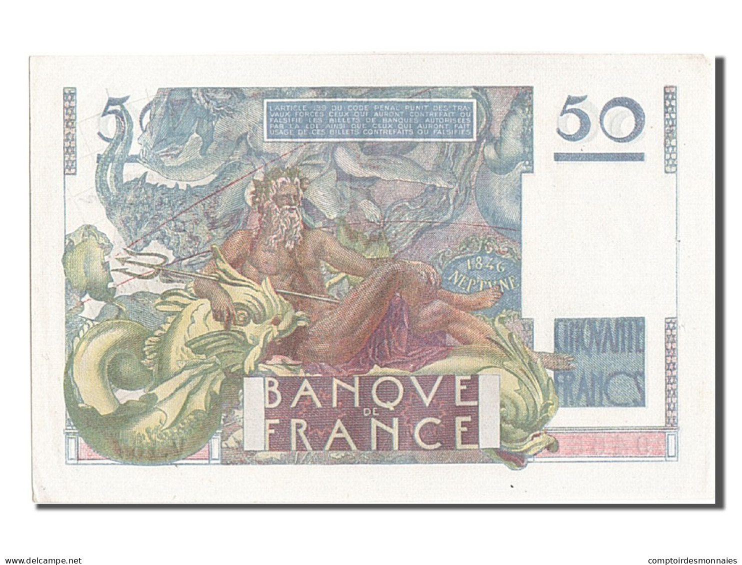 Billet, France, 50 Francs, 50 F 1946-1951 ''Le Verrier'', 1950, 1950-08-24, SPL - 50 F 1946-1951 ''Le Verrier''