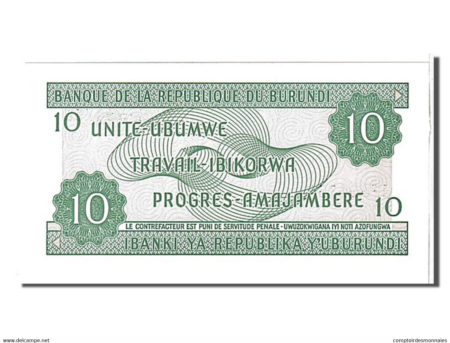 Billet, Burundi, 10 Francs, 2001, KM:33d, NEUF - Burundi