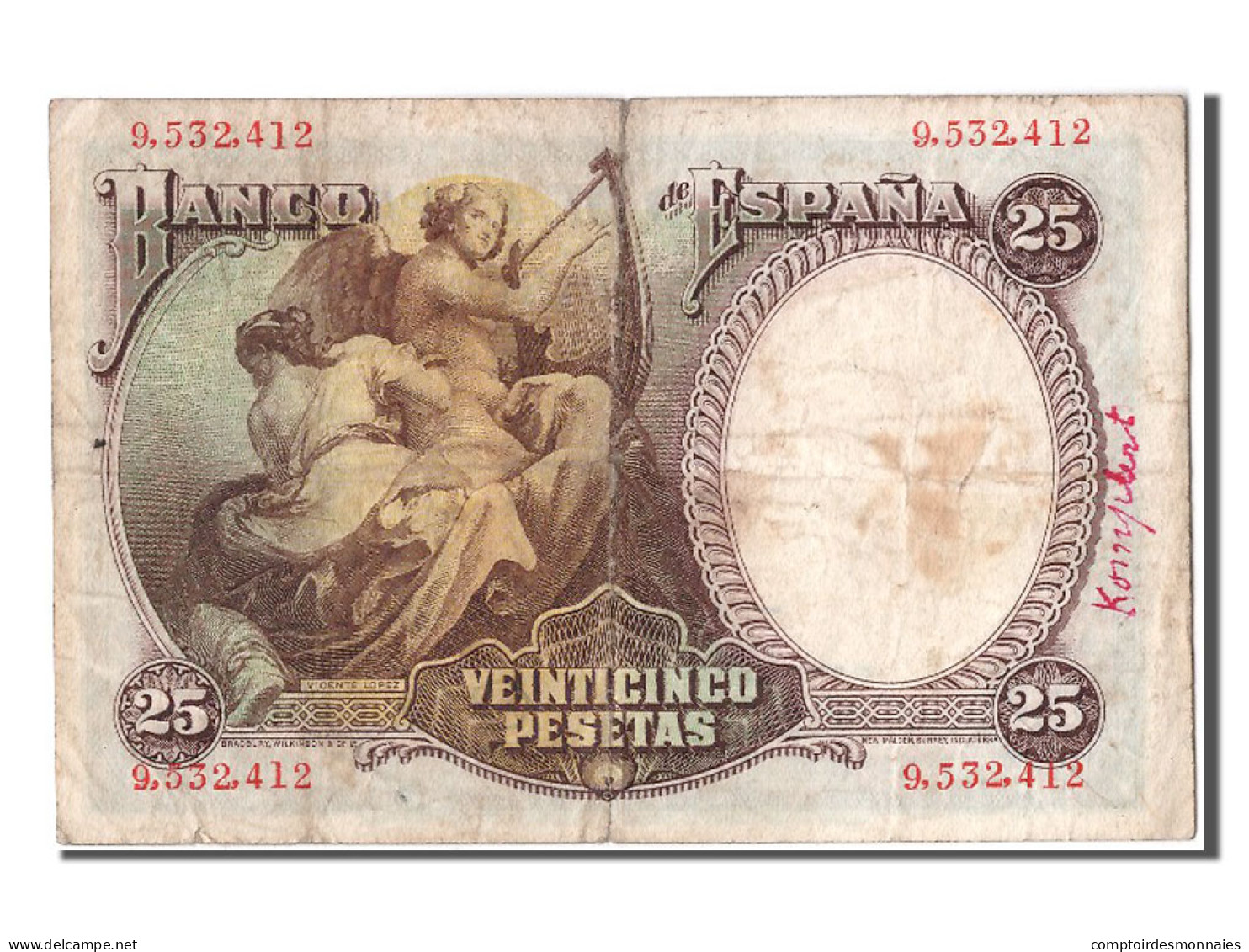 Billet, Espagne, 25 Pesetas, 1931, 1931-04-25, TB - 25 Peseten