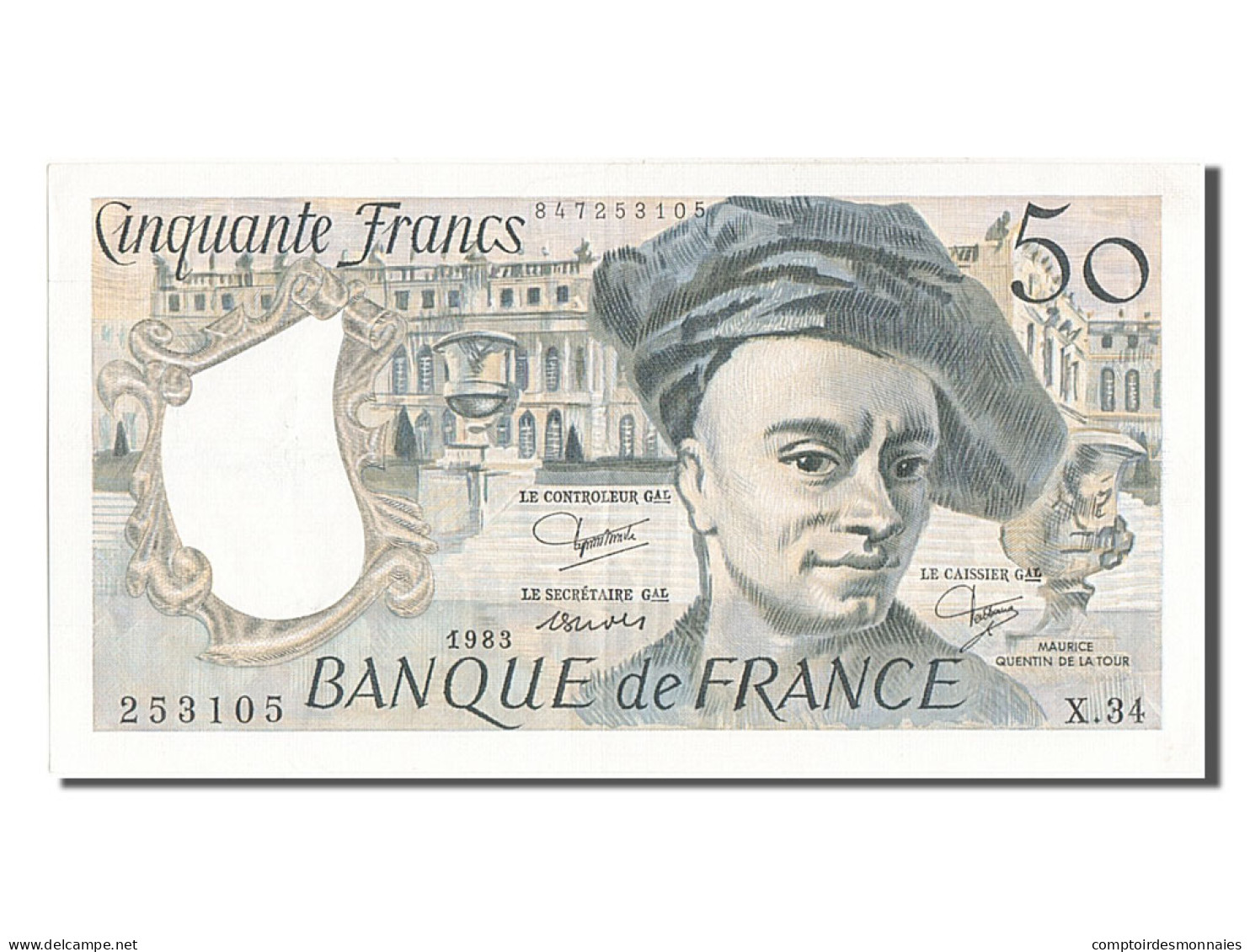 Billet, France, 50 Francs, 50 F 1976-1992 ''Quentin De La Tour'', 1983, SUP - 50 F 1976-1992 ''Quentin De La Tour''