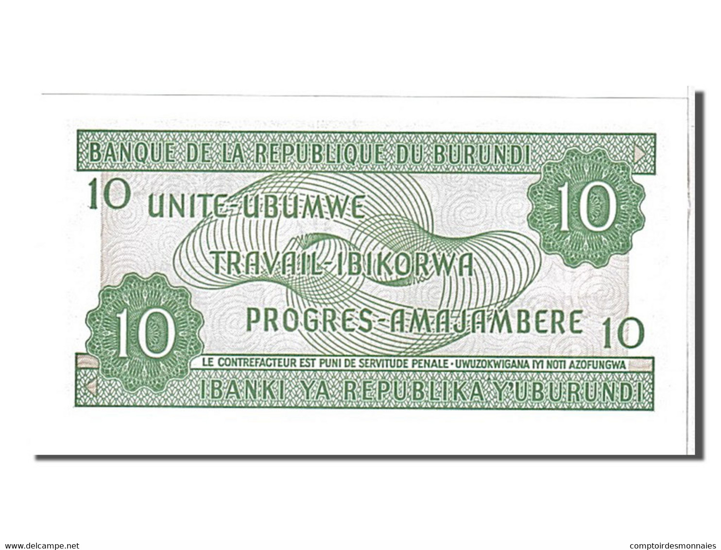 Billet, Burundi, 10 Francs, 2005, KM:33e, NEUF - Burundi