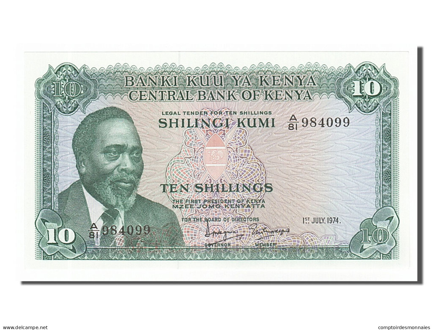 Billet, Kenya, 10 Shillings, 1974, 1974-07-01, KM:7e, NEUF - Kenya