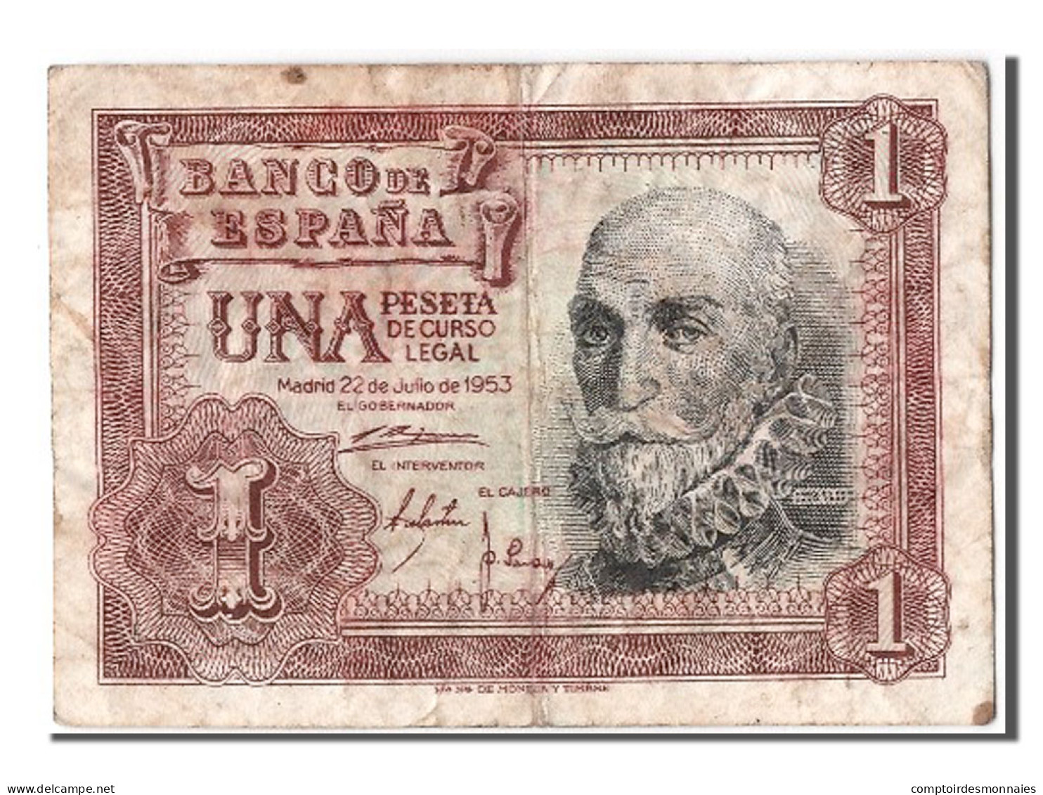 Billet, Espagne, 1 Peseta, 1953, 1953-07-22, TB - 1-2 Peseten