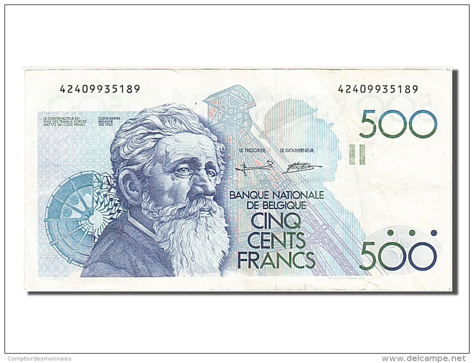 [#255475] Belgique, 500 Francs, Type Constantin Meunier - 500 Frank