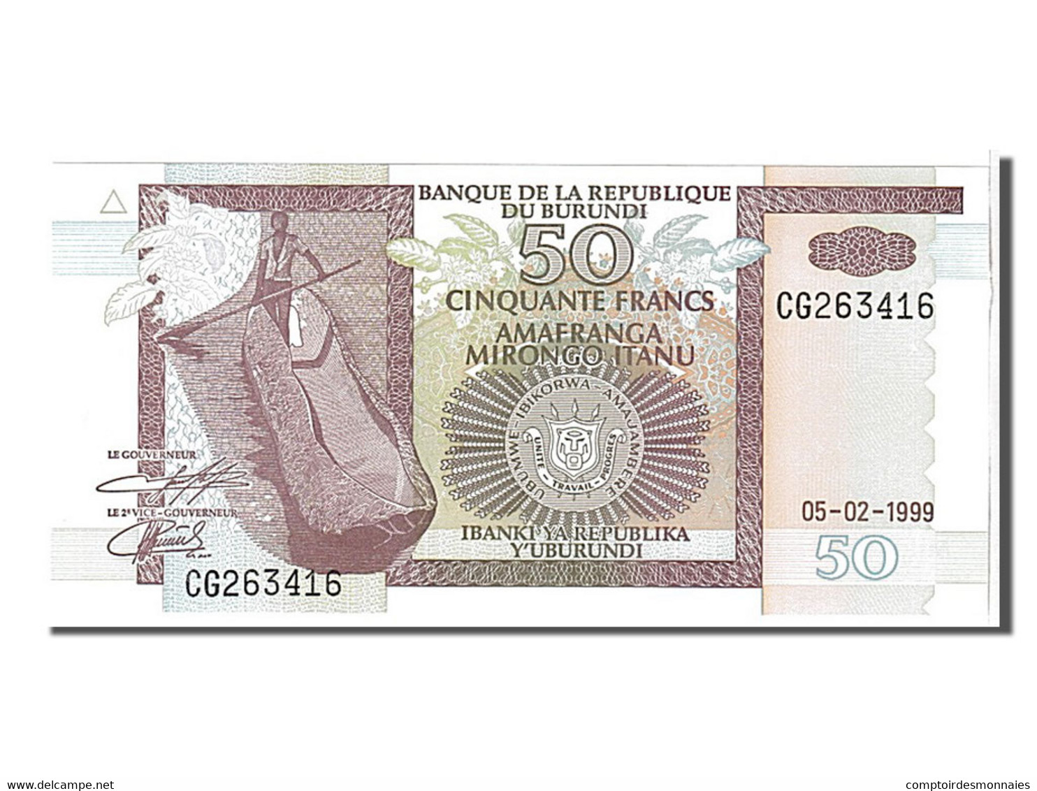 Billet, Burundi, 50 Francs, 1999, KM:36b, NEUF - Burundi