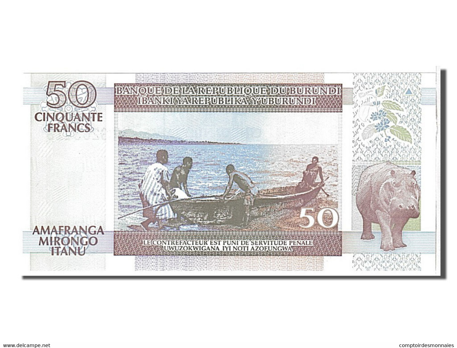 Billet, Burundi, 50 Francs, 1999, KM:36b, NEUF - Burundi