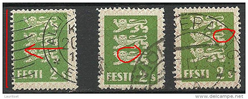 ESTLAND Estonia Estonie 1928 Michel 75 Printing Error Abart E: 1 Etc. O - Estland