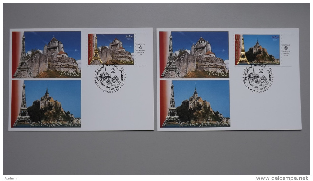UNO-Genf 543/4 Maximumkarte MK/MC, ESST, UNESCO-Welterbe: Frankreich - Maximumkarten