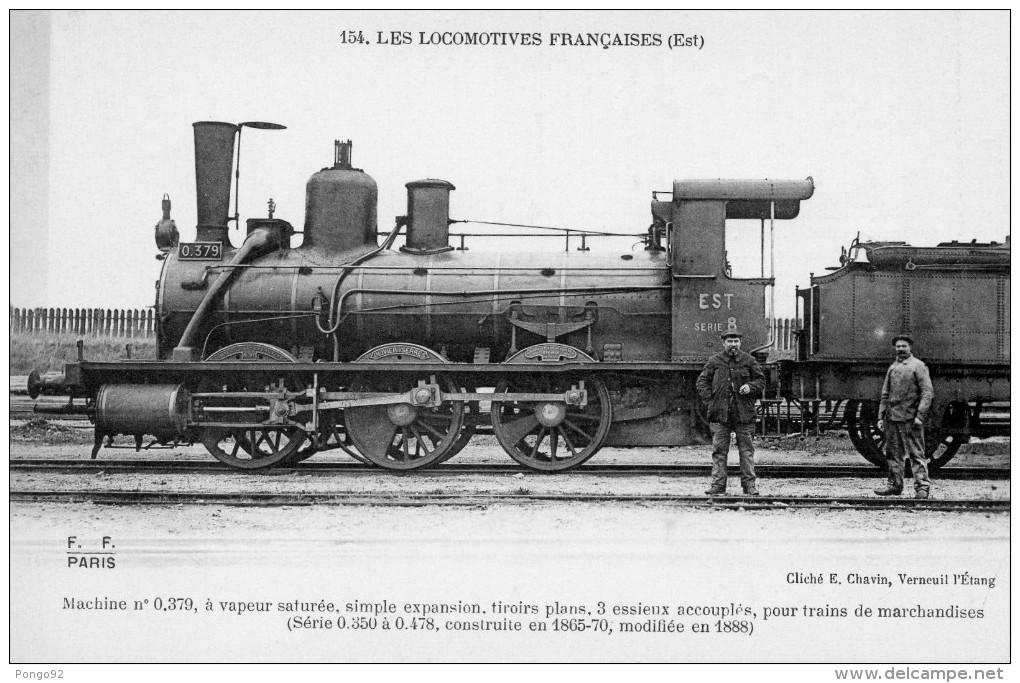 Cpa Locomotive Avec Chauffeurs, N°0.379, Série EST (36.3) - Trains