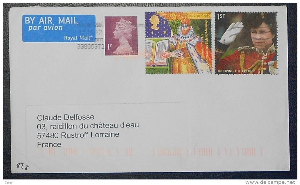 GRANDE-BRETAGNE - Lettre Du 12/11/2012 Pour La France,Reine, Uniforme - Storia Postale