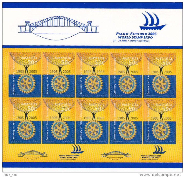 Australia 2005 Rotary Sheetlet Pacific Explorer 2005 Sheetlet MNH - Sheets, Plate Blocks &  Multiples