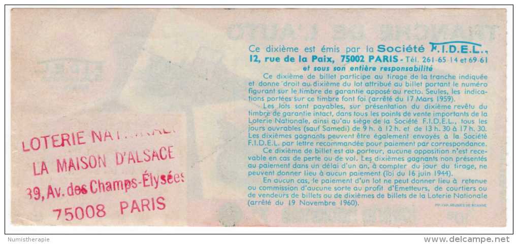 Loterie Nationale : Tranche De L'Auto 1979 - Billets De Loterie